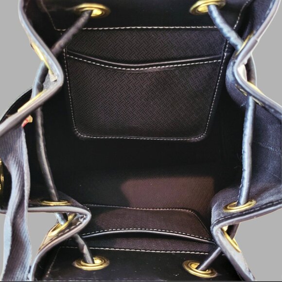 Vintage Dooney & Bourke Black Canvas Drawstring Tote | Made in USA - Picture 10 of 16